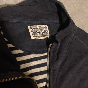 Navy Converse medium zip up no hood